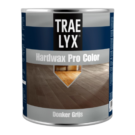Цветное масло для покраски дерева с твёрдым воском Trae Lyx HardWax Pro Color Donker Grijs